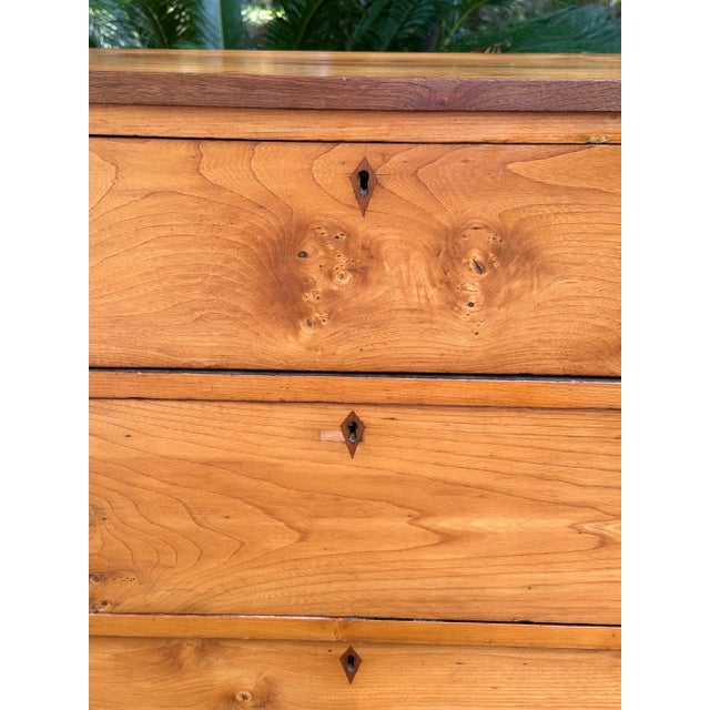Wood Fine Mid 19th Southern Cherry Wood Chest With Black Walnut Knobs and Turned Feet For Sale - Image 7 of 12