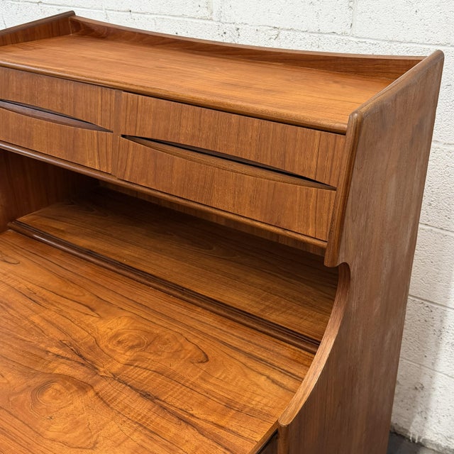 Vintage Danish Modern Teak Secretary Desk by Gunnar Falsig, Circa 1960's For Sale In New York - Image 6 of 11