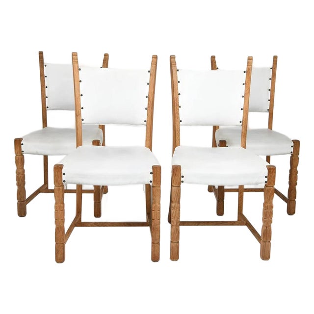 Mid 20th Century 4 Danish Modern Dining Chairs Set For Sale