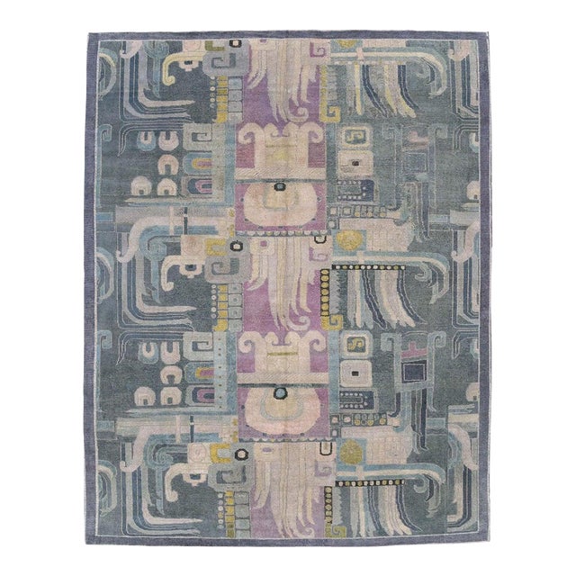 Galerie Shabab Collection Mid-20th Century Turkish Art Deco Room Size Carpet For Sale