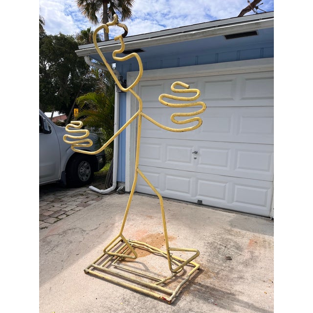 1990s Monumental Signed Barrett DeBusk “Walking Bod “ Steel Sculpture - 90” High For Sale In West Palm - Image 6 of 12