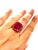 Ruby Red Bochic “Orient” Vintage Ruby Center Cluster Cocktail Ring 18K Gold & Silver For Sale - Image 8 of 12