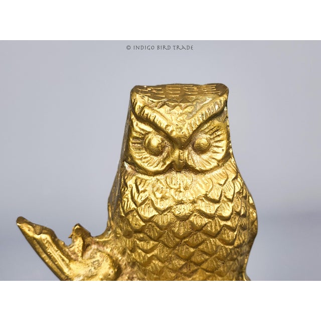 This lovely owl is made from solid brass and features lots of beautiful details. Great condition with minor patina from...