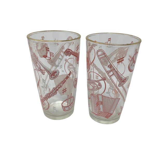 Set of 8 Hazel-Atlas Musical Themed Highball Glasses For Sale In Raleigh - Image 6 of 7