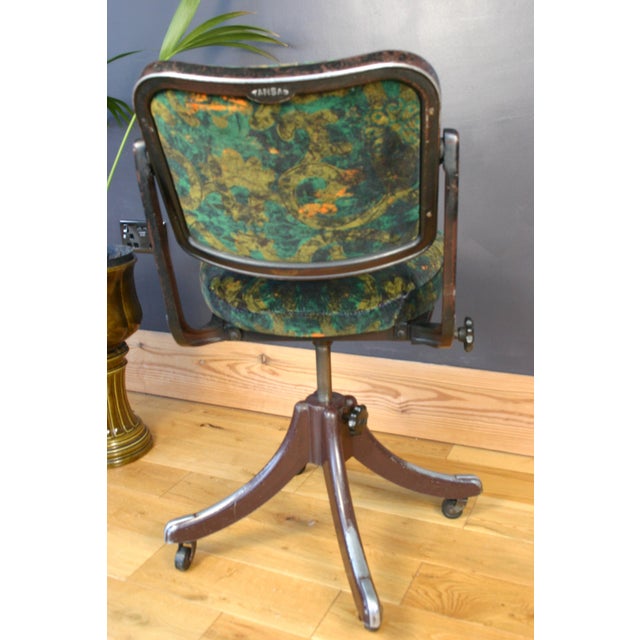 Vintage Tansad Industrial Swivel Chair in Blackpop Velvet, 1950s For Sale - Image 9 of 18