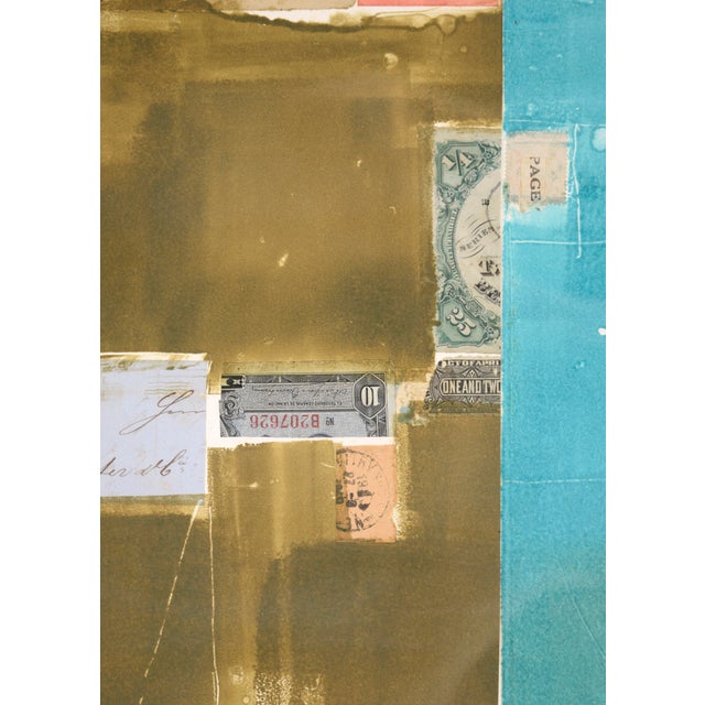 "Application of the Laws" Chine Colle Watercolor With Found Object Collage by Michael Pauker For Sale - Image 9 of 15