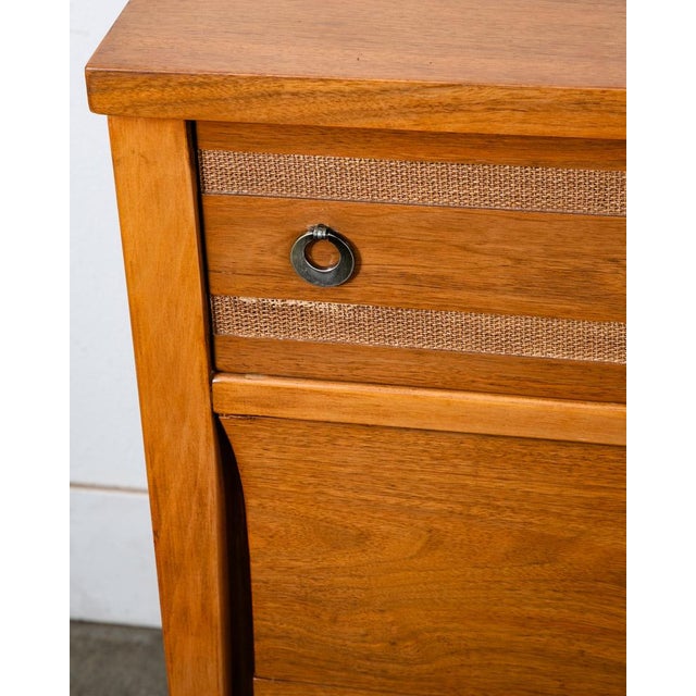 Mid Century Modern Highboy Dresser American Walnut 4 Drawer Denmark MCM Vintage For Sale In Sacramento - Image 6 of 12