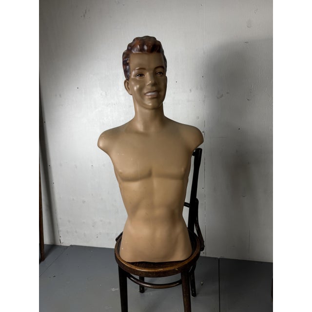 Mid-Century Male Mannequin Bust, 1950s For Sale - Image 4 of 9