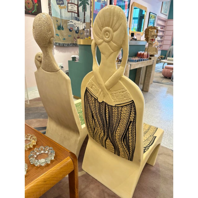 American Vintage Pair of Man and Woman Fiberglass "Chairacters" by Altina Schinasi For Sale - Image 3 of 12