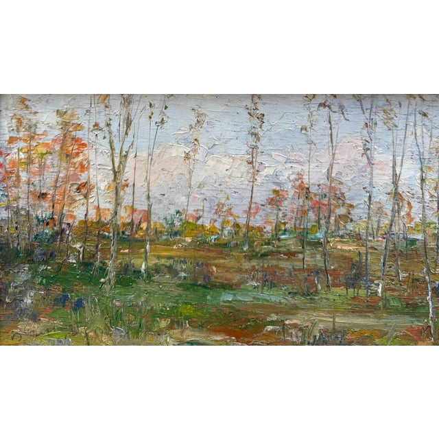 Achille Guffanti, Landscape, 1960s, Oil on Panel, Framed, in Very Good conditions. Designed 1960 to 1969