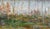 Achille Guffanti, Landscape, 1960s, Oil on Panel, Framed, in Very Good conditions. Designed 1960 to 1969
