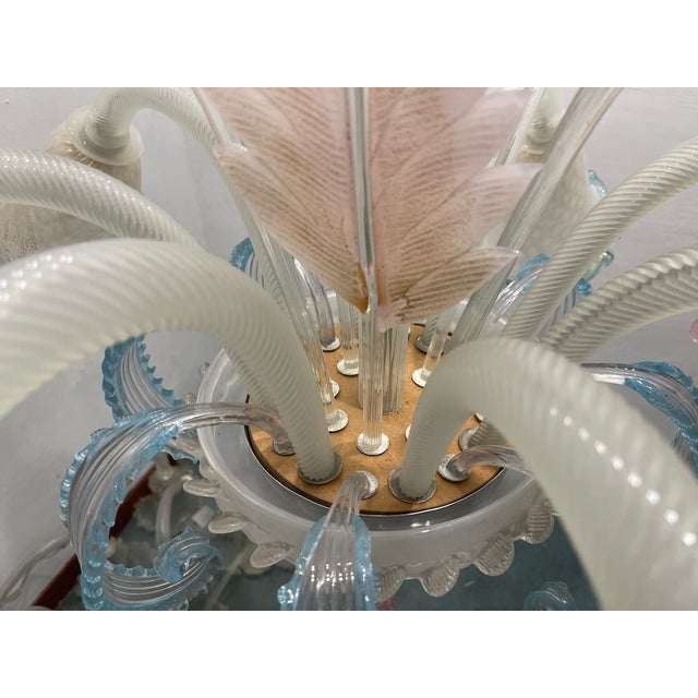 Large Venetian Murano Glass Chandelier, 1960s For Sale - Image 9 of 14