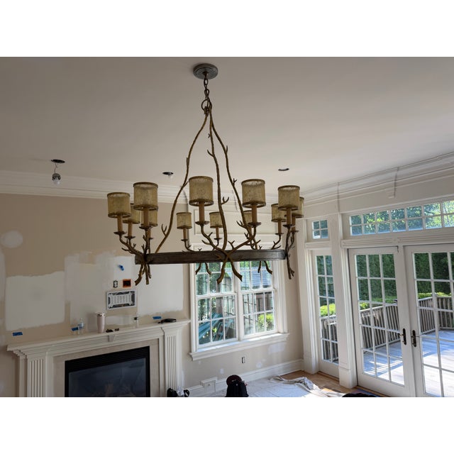 Selling a stunning, statement-making Corbett Lighting Parc Royale 12-Light Chandelier (Model 66-012-VGL/SSL). This luxury...