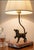 Vintage Patinated Bronze Sporting Dog Accent Lamp on Veined Rouge Marble Base For Sale - Image 11 of 12