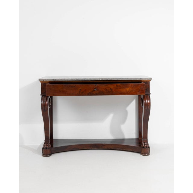 19th Century 19th Century France Empire Brown Wood Console Table For Sale - Image 5 of 10
