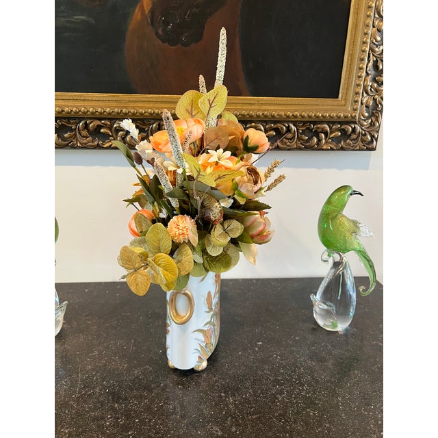 Golden Sunshine and apricot tones are found in this exquisite French, thought to be Limoges, signed by artist antique...