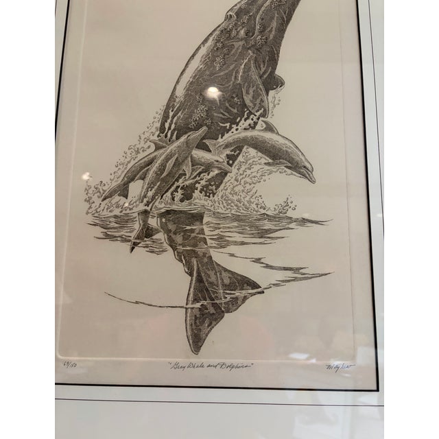 j.d. Mayhew Gray Whales and Kelp 1983 Limited Edition Etching Print, Signed and Numbered For Sale - Image 4 of 10