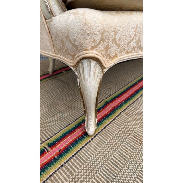 A Nice Vintage French Canapé Style Paint Decorated Love Seat, Circa 1950’s For Sale - Image 17 of 18
