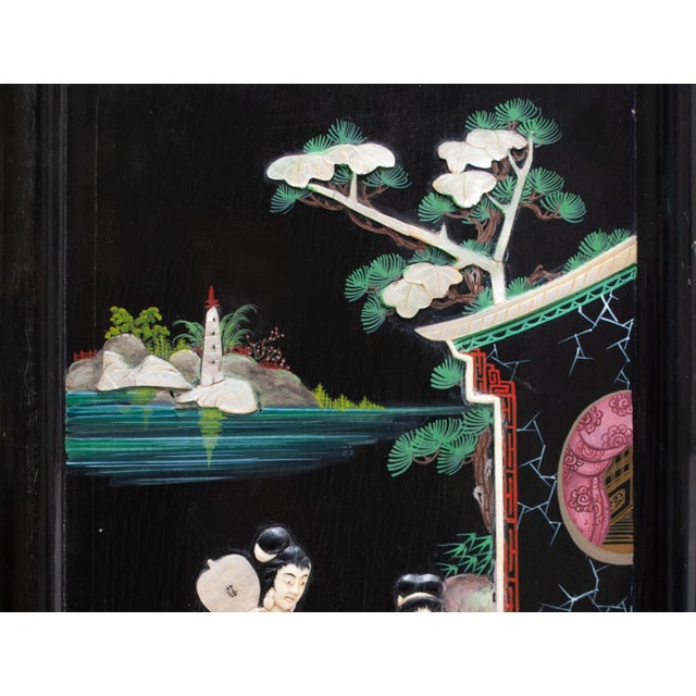 C. 1920-1940s Chinoiserie Inlaid Coromandel Screen For Sale - Image 12 of 18