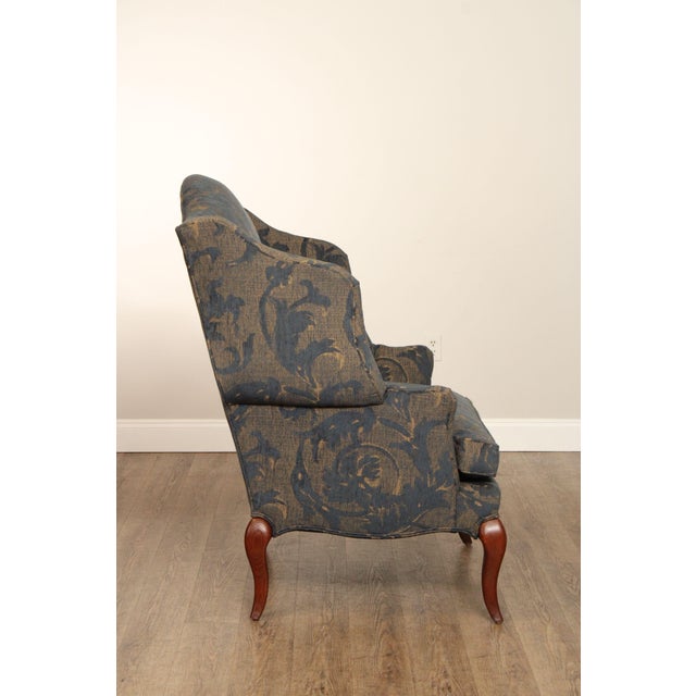 Pearson French Style Pair of Custom Upholstered Wing Chairs For Sale - Image 12 of 12