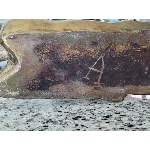 Huge 1960s/1970s Sarreid Hollywood Regency Brass Stag Deer Statue For Sale - Image 11 of 11