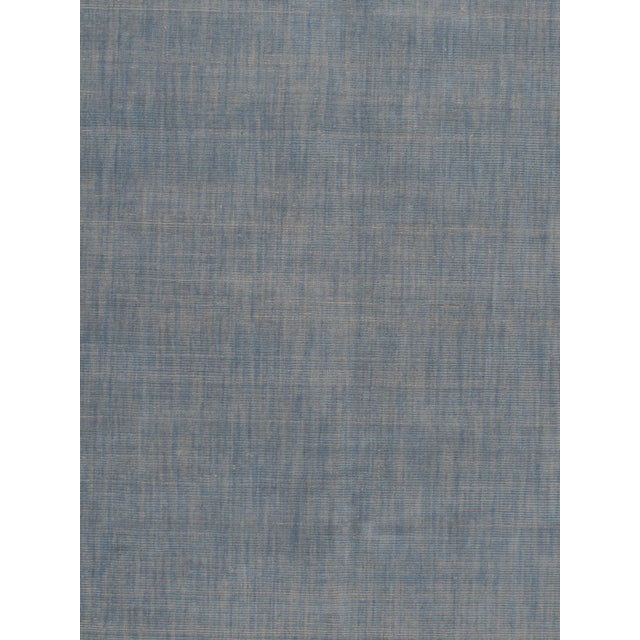 Contemporary Simplicity Blue Contemporary Handwoven Rug 8' X 10' For Sale - Image 3 of 13