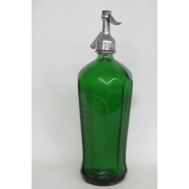 W & L Beverages Frank's Best Seltzer Green Bottle Glenshaw Art Deco Glass 4821b For Sale - Image 9 of 18