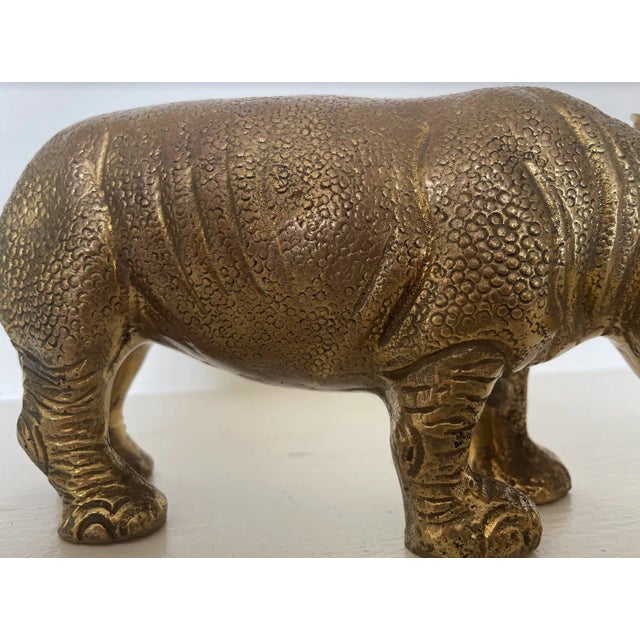 Vintage Brass Rhinoceros Figurine Chairish