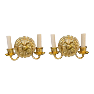 1930’s Caldwell Sunburst Bronze Sconces - a Pair