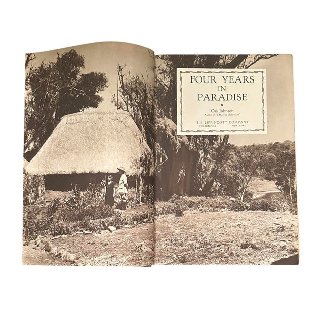 Brown Vintage First Edition Four Years in Paradise & I Married Adventure Books by Osa Johnson,, a Pair For Sale - Image 8 of 12