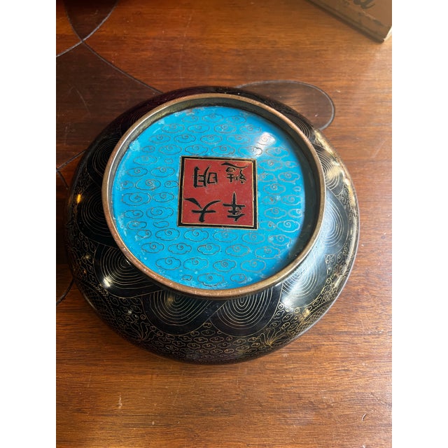 Vintage Chinese Republic Period Cloisonné Brush Washer For Sale - Image 9 of 11