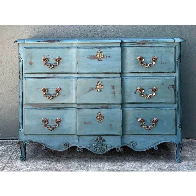 Vintage Patinated Roll Front Commode For Sale - Image 4 of 12