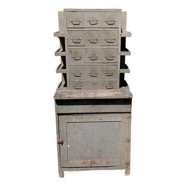 Vintage Shop Made Machinists Cabinet For Sale