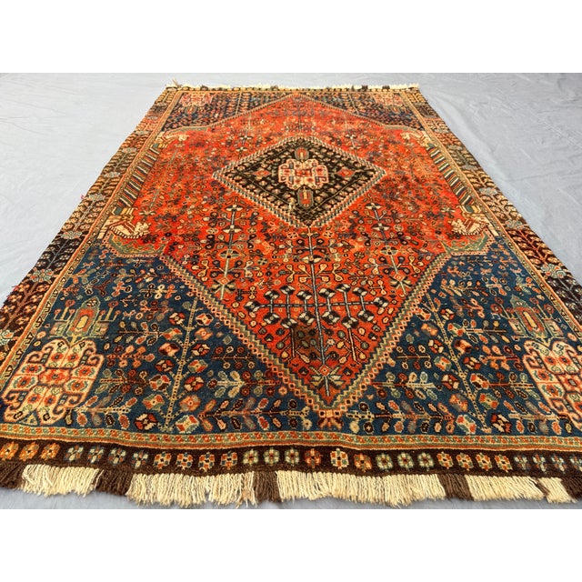 Persian Original Vintage Handmade Rug 4'10 X 7'5 For Sale - Image 9 of 10