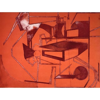 1972 “Evolving Forms” Modernist Artist's Proof Collagraph by Mary Lou Thompson For Sale