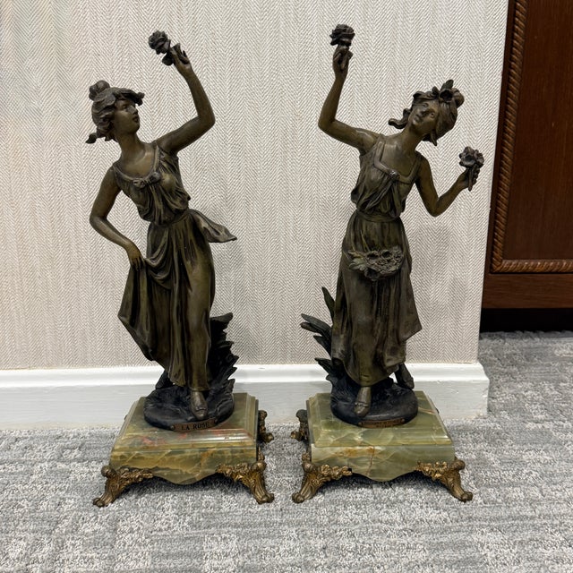 Pair of Signed Emile Carlier Bronze Sculptures For Sale - Image 12 of 12