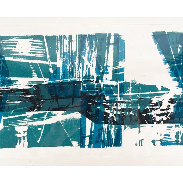 Ute Schmolling, "Seglerhafen", linocut, 1960, 32/100, 22 x 55.5 cm This piece has an attribution mark, I am sure that it...