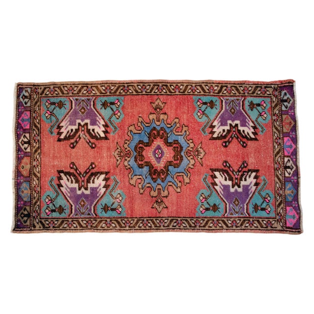 Hand Knotted Door Mat, Entryway Rug, Bath Mat, Kitchen Decor, Small Rug, Turkish Rug - 1′8″ × 3′1″ For Sale - Image 6 of 13