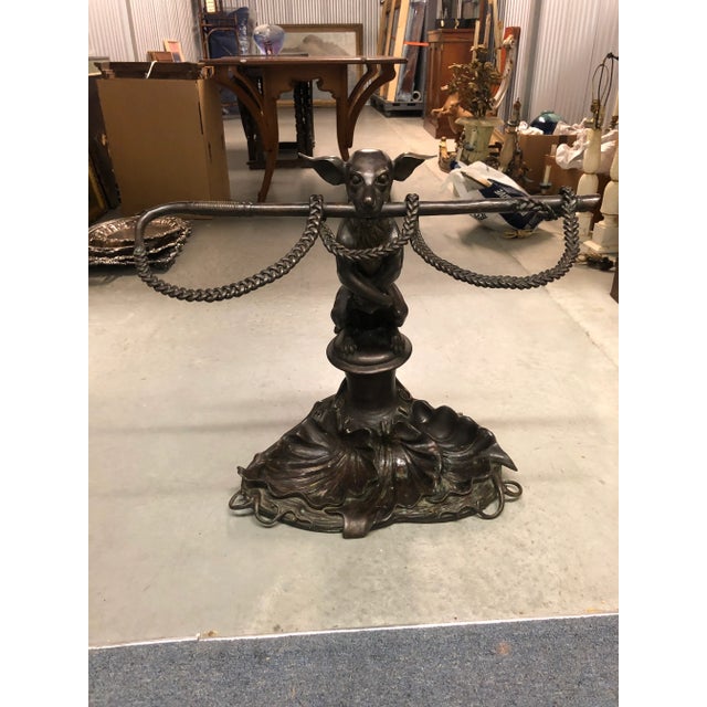 Early 20th Century English Bronze Dog Form Umbrella or Cane Holder After the Original For Sale In Boston - Image 6 of 6