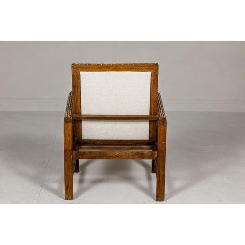 Anglo Style Bone Inlaid Armchair with Folding Back and Loop Arms For Sale - Image 12 of 12