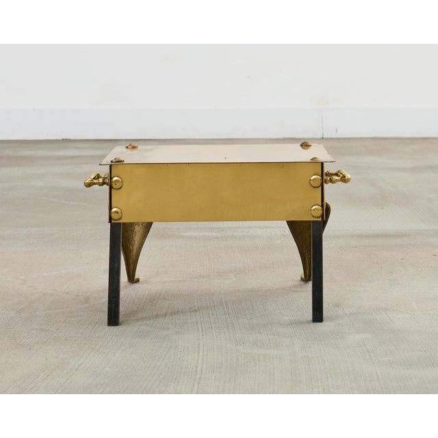 19th Century English Patinated Brass Footman Trivet Stand For Sale - Image 12 of 12