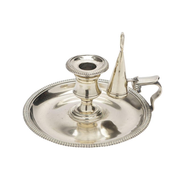 English Cast Paktong Chamber Candlestick by Thomas Watson, C. 1810 For Sale - Image 4 of 9