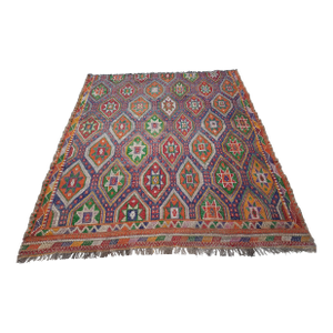 Turkish Jajim Kilim Rug 6'1" X 7'5"