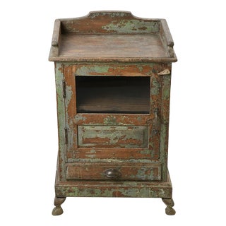 Patinated Wooden Bedside Table, 1800s For Sale