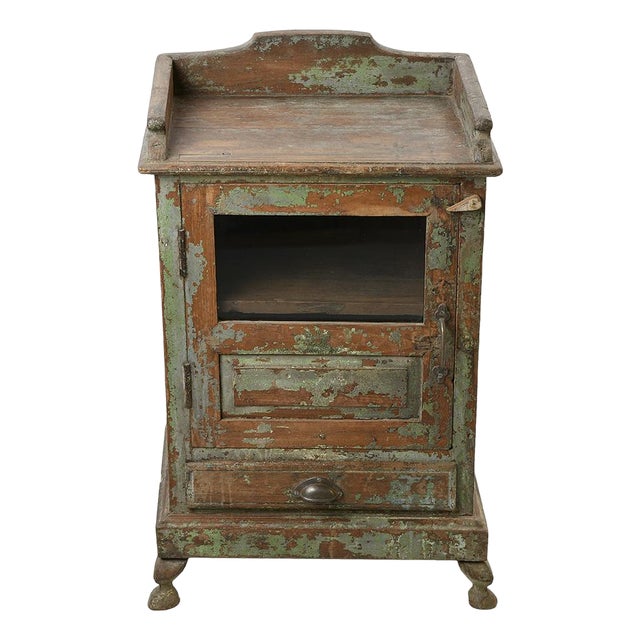 Patinated Wooden Bedside Table, 1800s For Sale
