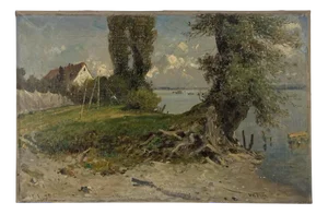 Wilhelm Frey, Netting Place on Lake Constance, 1909, Oil on Canvas