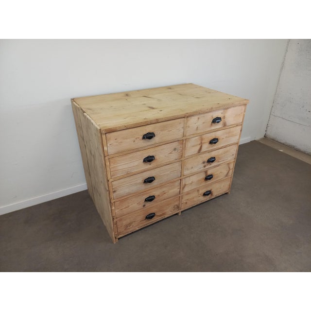 Vintage Fir Workshop Drawer Unit, 1930s For Sale - Image 11 of 15