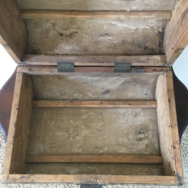 Late 19th Century Small Primitive Wood Storage Chest Side Table For Sale - Image 4 of 12