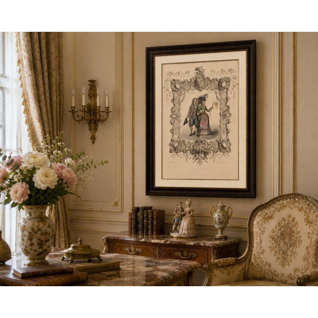 Rococo Court Costume, 1847, Lithograph For Sale - Image 3 of 10