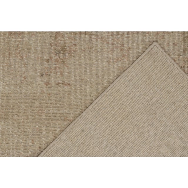 Textile Rug & Kilim’s Abstract Rug in Beige-Brown Distressed Style For Sale - Image 7 of 7